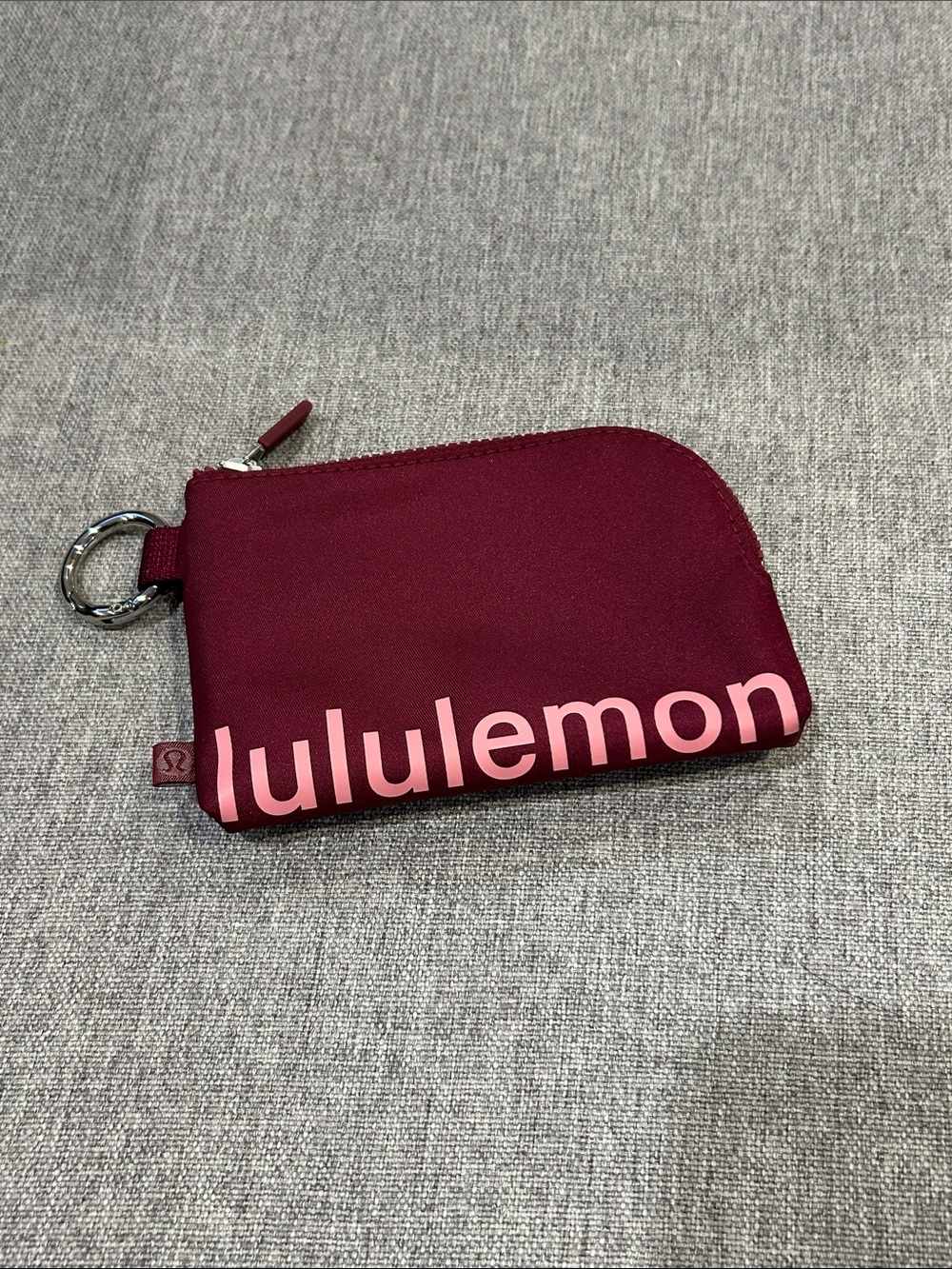 lululemon Raspberry Card & Key clippable Pouch